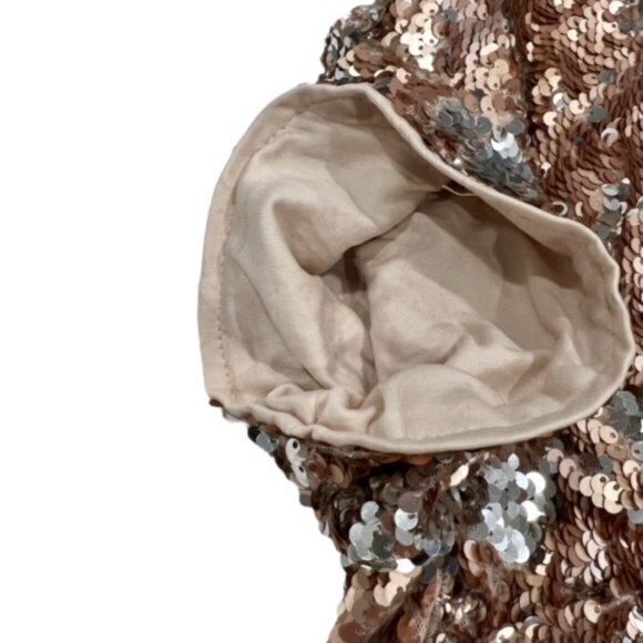 Shein Multicolor Sequins Sexy Mini Bodycon Dress Short Sleeves New Size Small - Picture 5 of 14